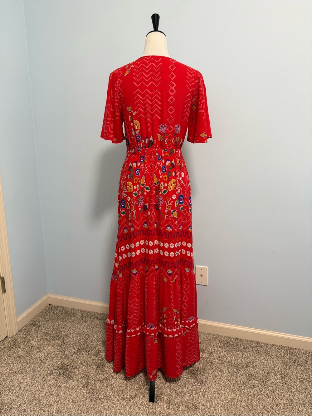 JAASE ANTHROPOLOGIE Maxi Dress Sz M Sweet Escape Ashland Boho Hippie Cottage - Picture 5 of 12